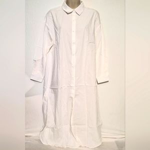 Classic White Long Shirt Dress